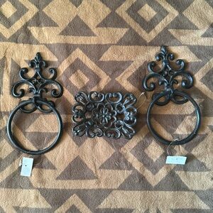 Iron Soap Dish & 2 Towel Holders